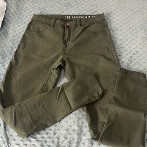 ** sold ** Mid Rise army green Jeggings